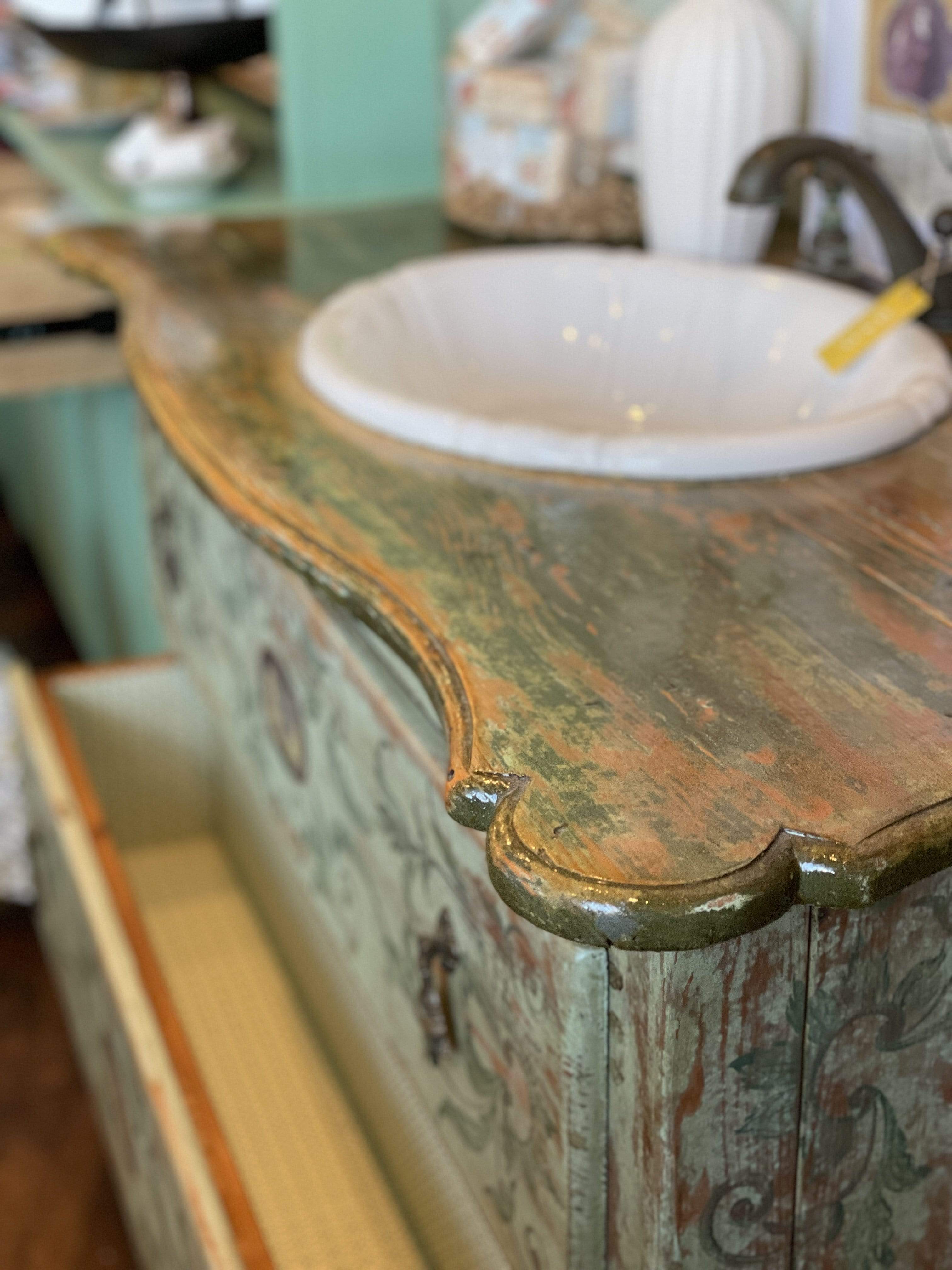 Italian Hand Painted Vanity with Sink and Faucet - PORCH