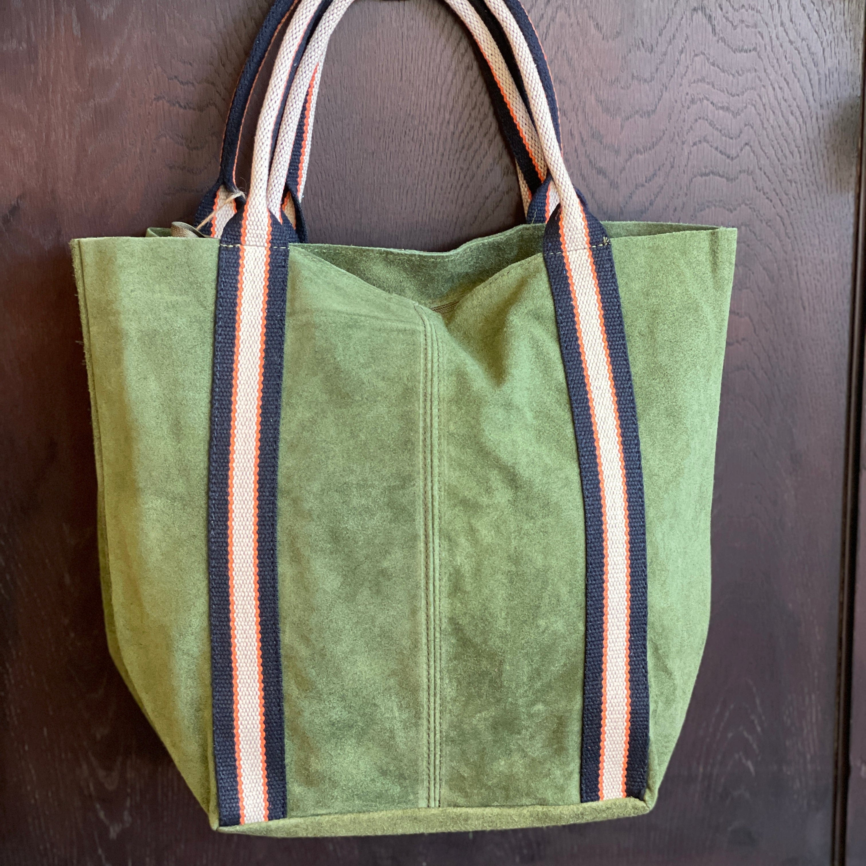 Moss Italian Melody Suede Tote Bag - PORCH