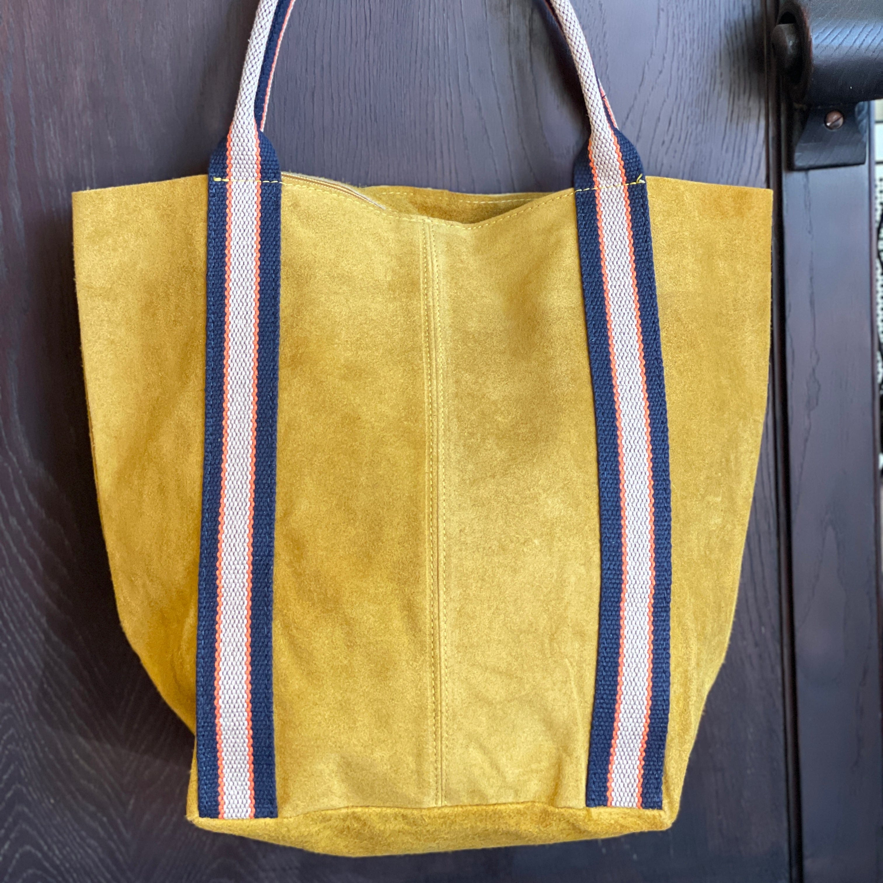 Mustard Italian Melody Suede Tote Bag - PORCH