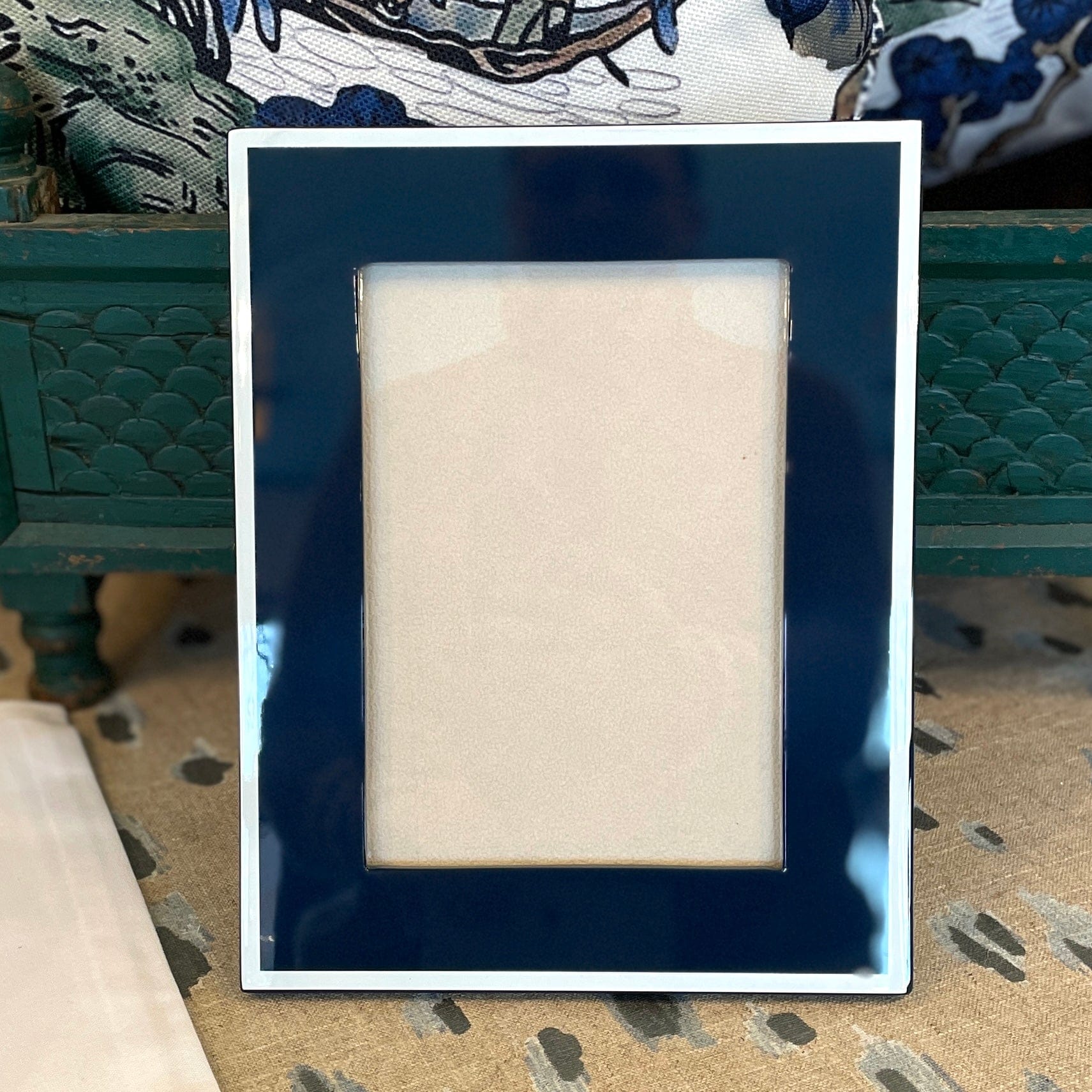 5x7 Navy Lacquered Picture Frame - PORCH