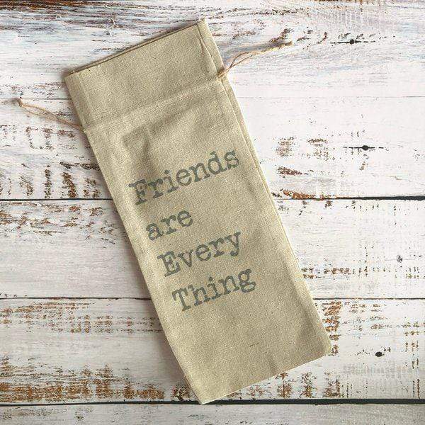 Friends are Everything Linen Wine Bag - PORCH