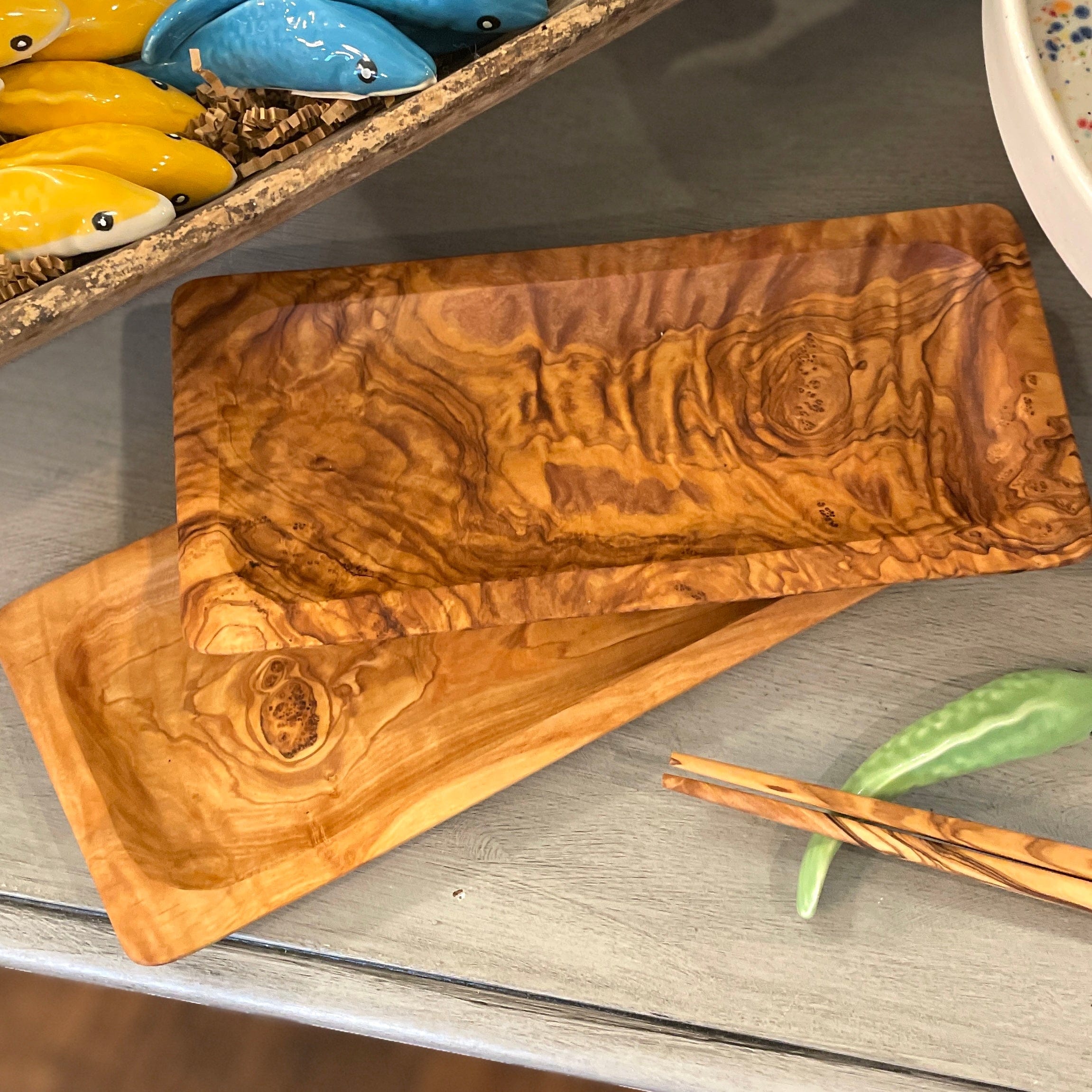 Olive Wood Rectangle Serving Plate - PORCH