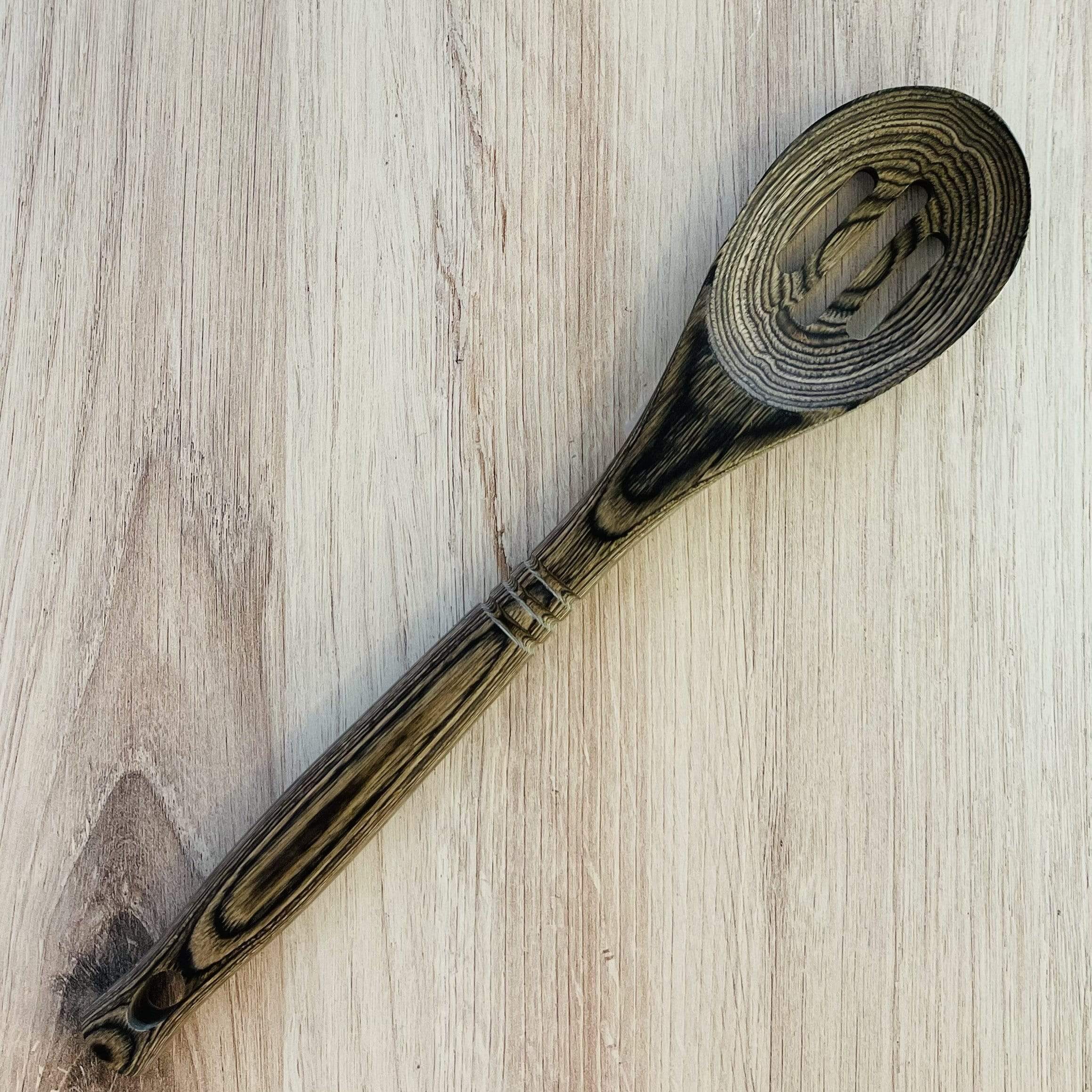 Black Pakka Wood Slotted Spoon - PORCH
