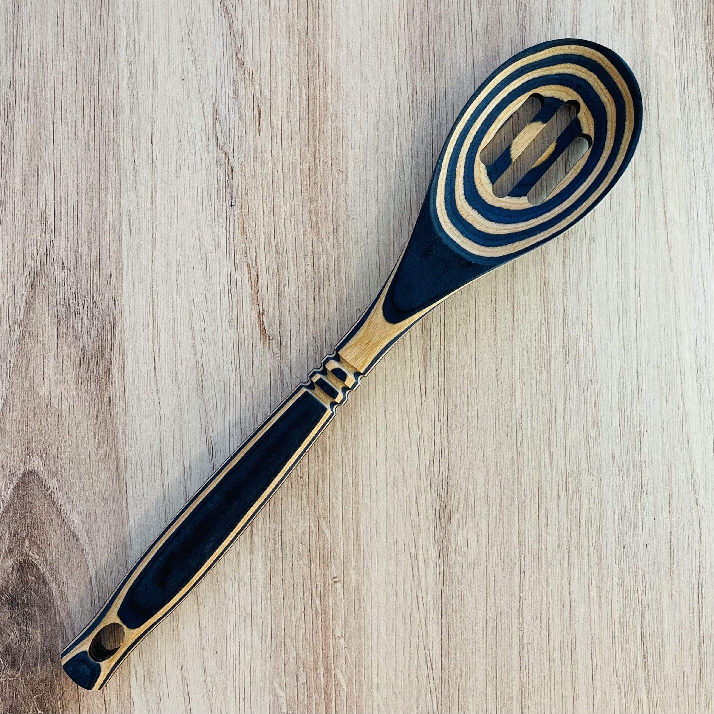 Blue Pakka Wood Slotted Spoon - PORCH