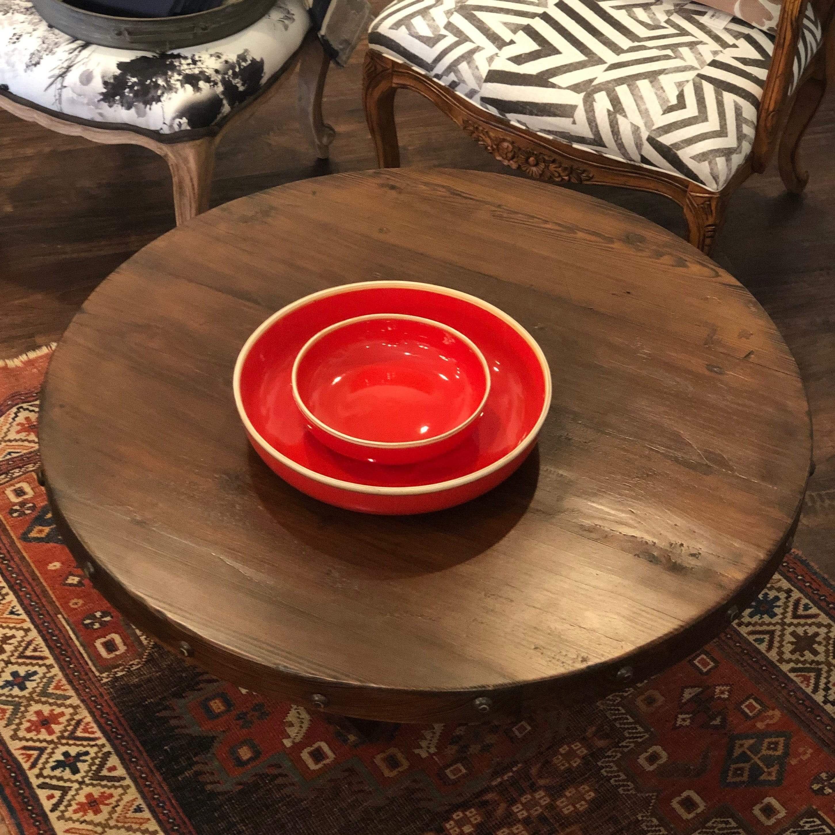 Round Yellow Pine Coffee Table by N.E.A.L. - PORCH