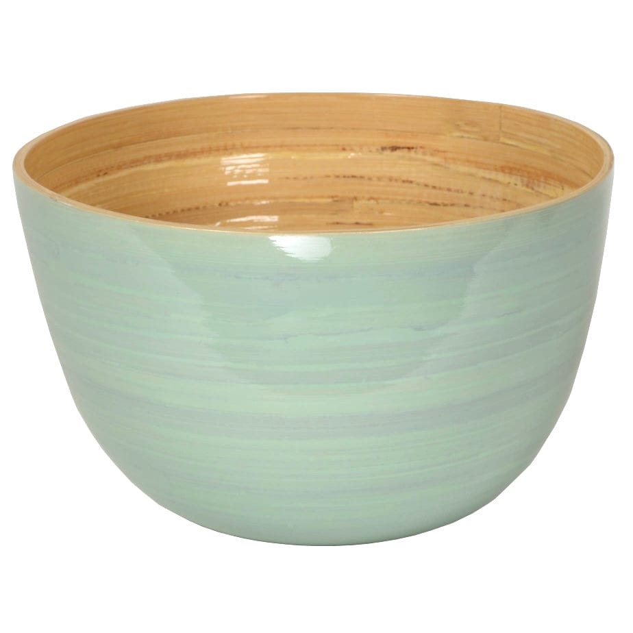 Ice Blue Tall Bamboo Serving Bowl - PORCH