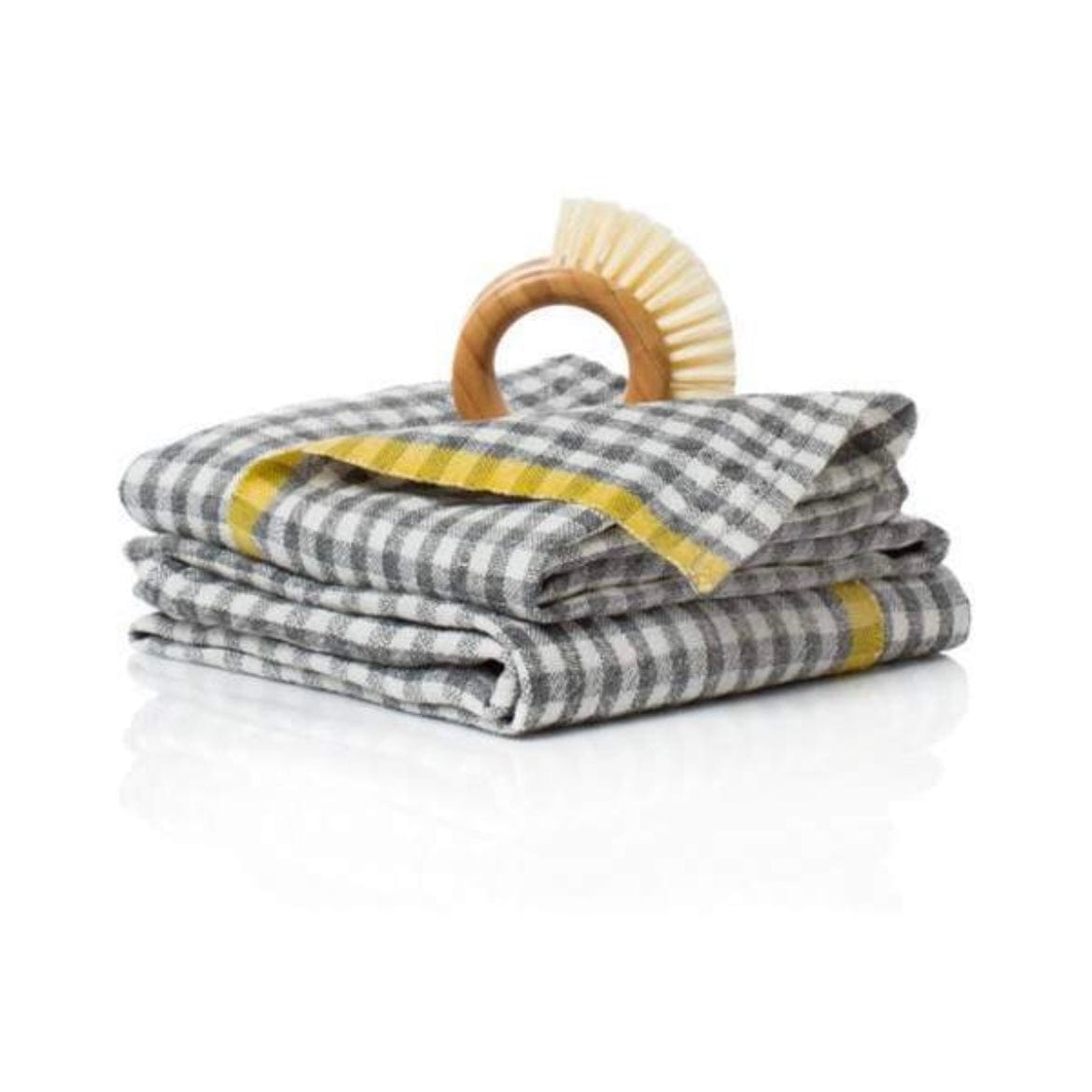 Grey/Dijon Two-Tone Gingham Tea Towel - PORCH