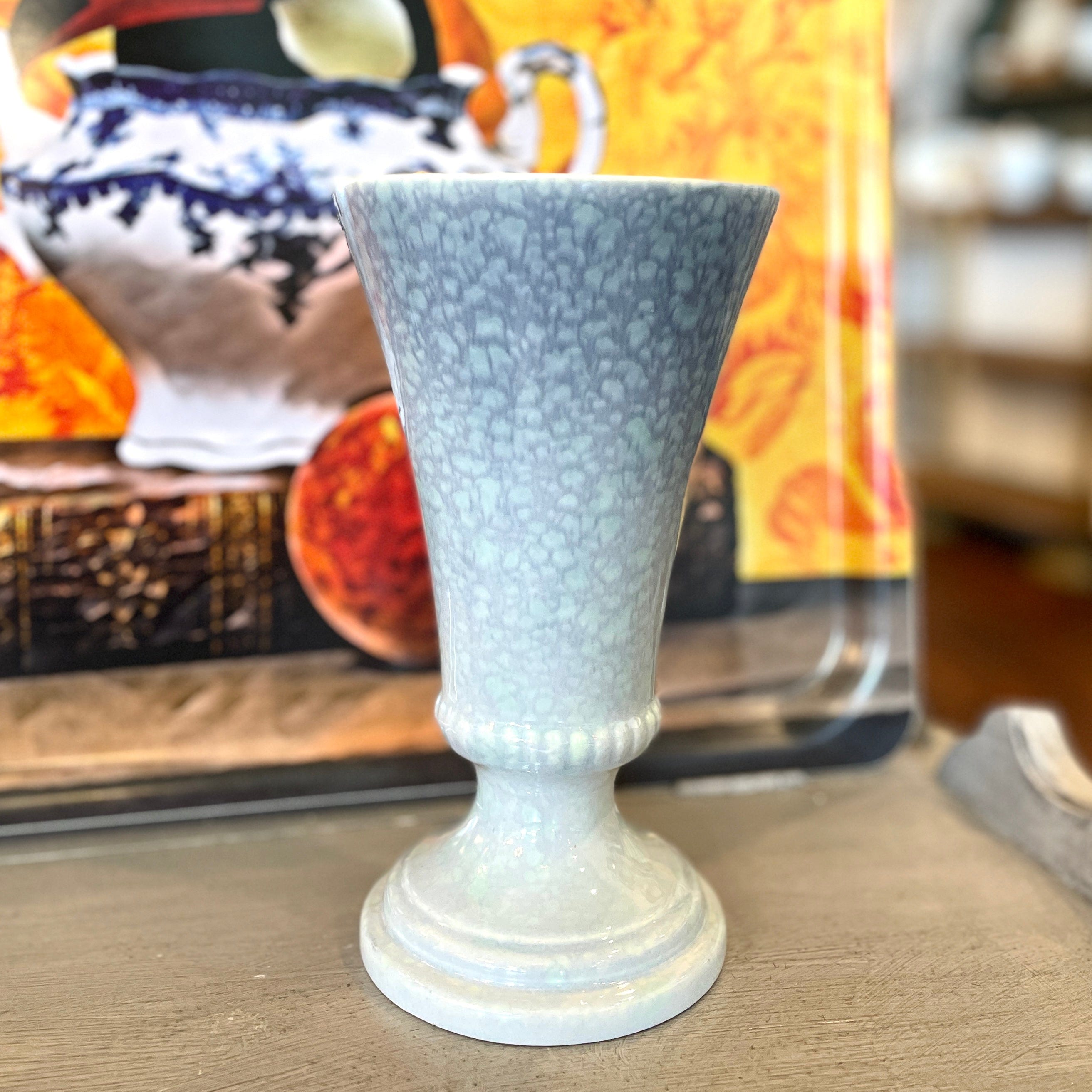 Vintage Atomic MCM Royal Haeger Mottled Blue Vase - PORCH