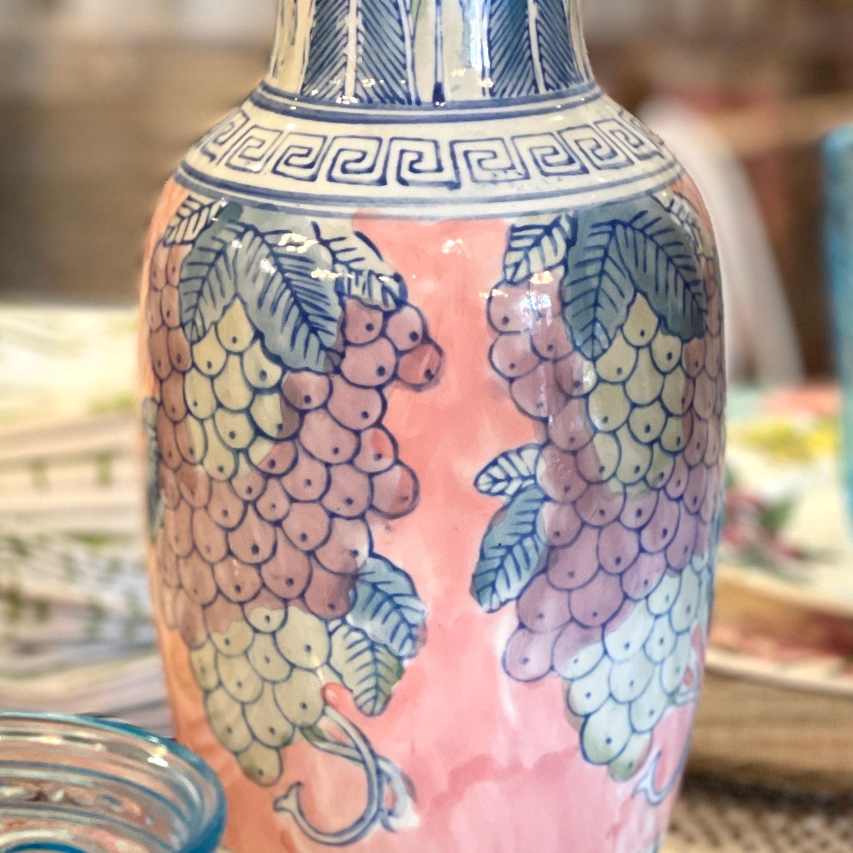 Vintage Chinese Pink Grapes Vase - PORCH