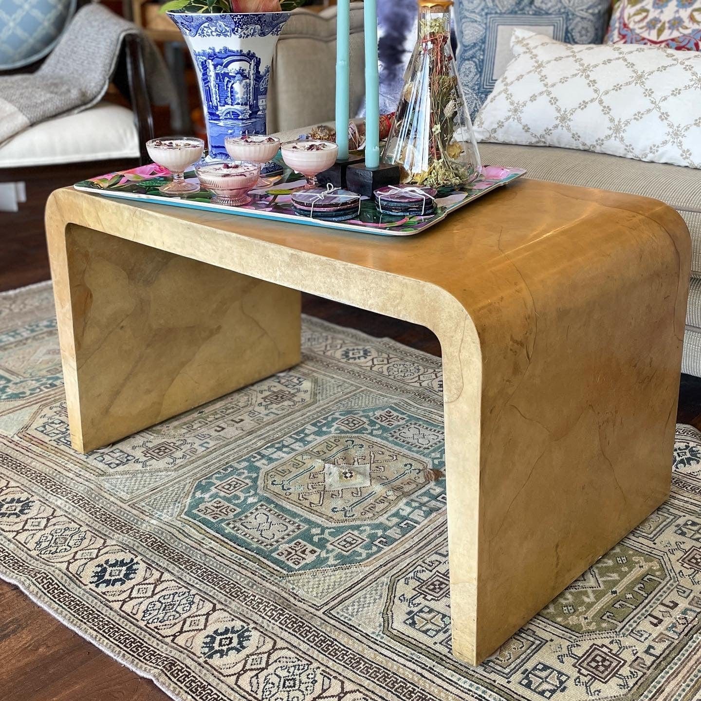 Vintage Lacquered Goatskin Coffee Table - PORCH