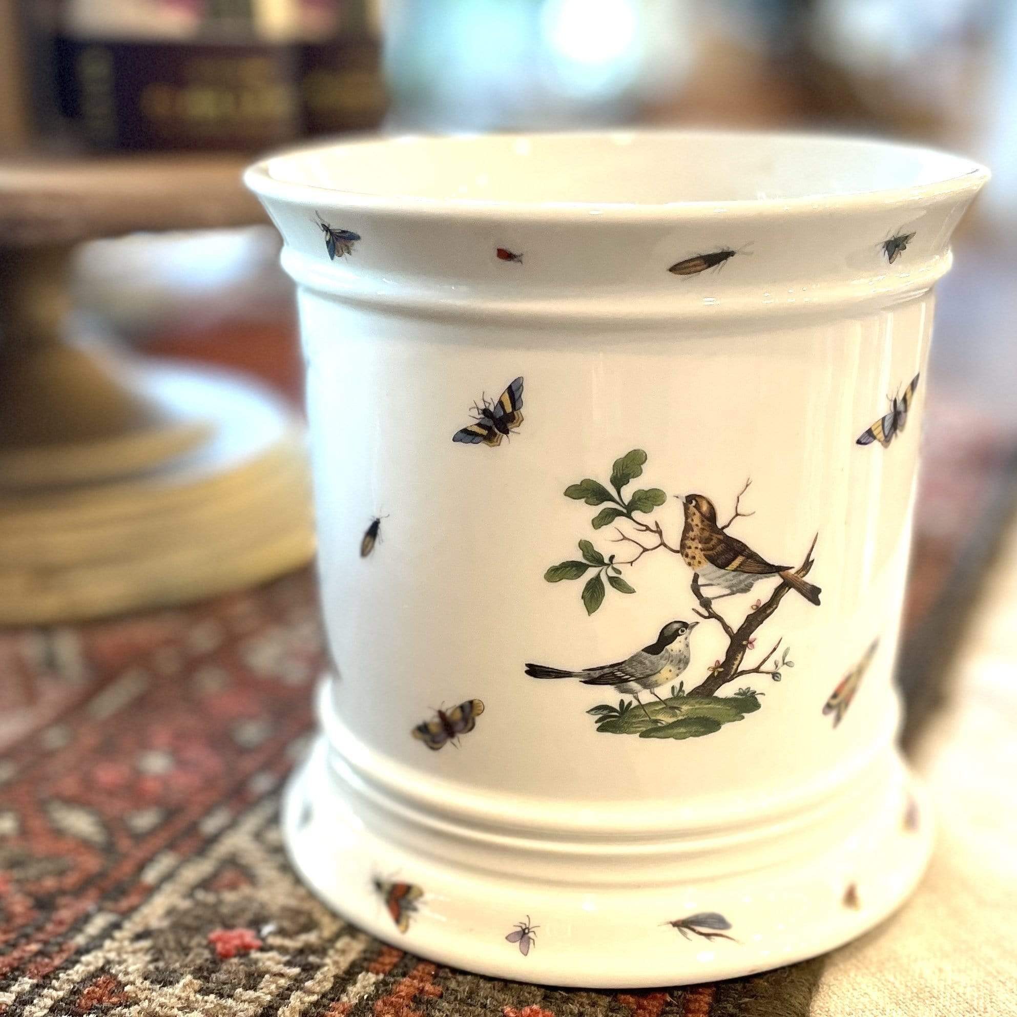 Vintage Limoges Birds and Bugs Small Cachepot - PORCH