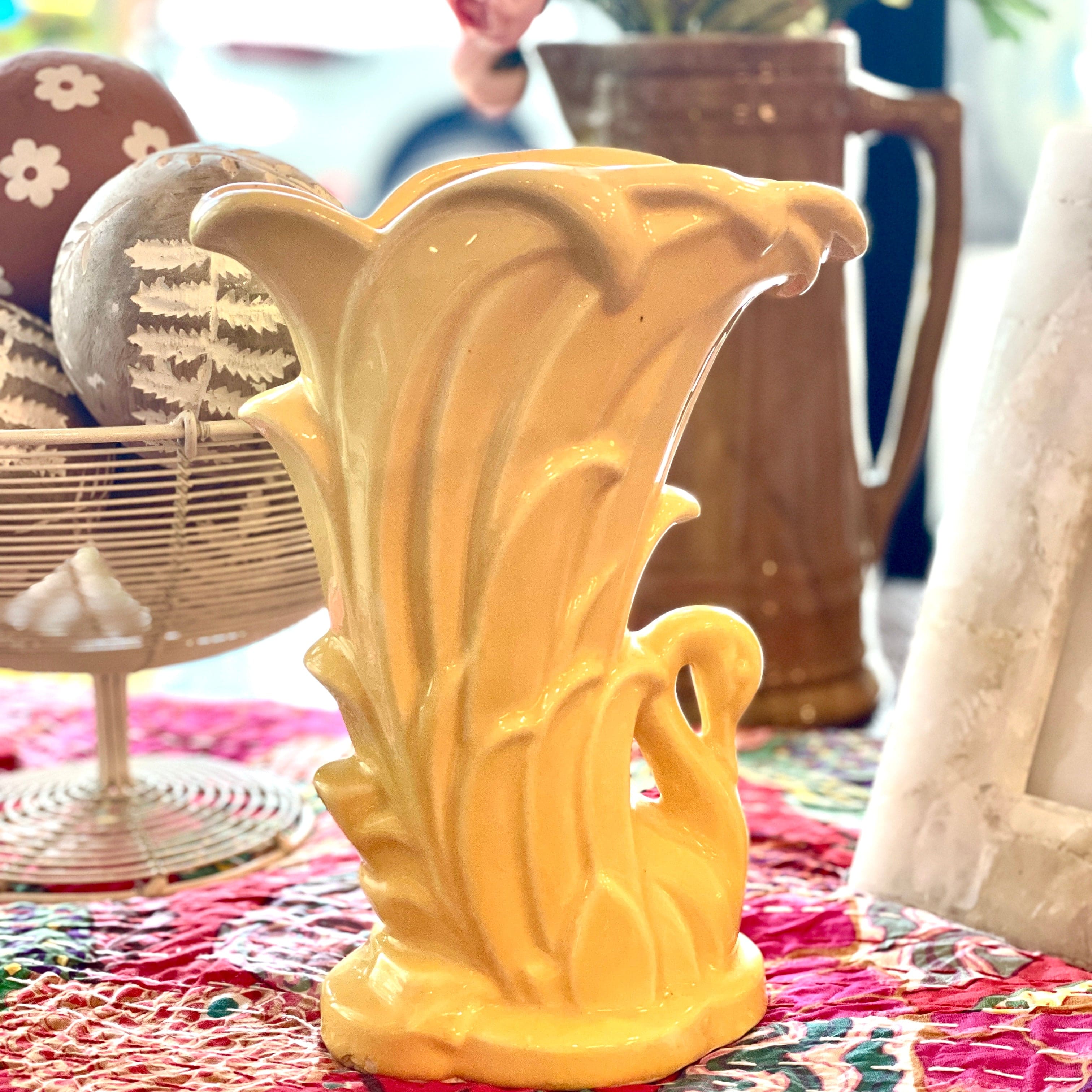 Vintage McCoy Art Deco Swan Vase - PORCH