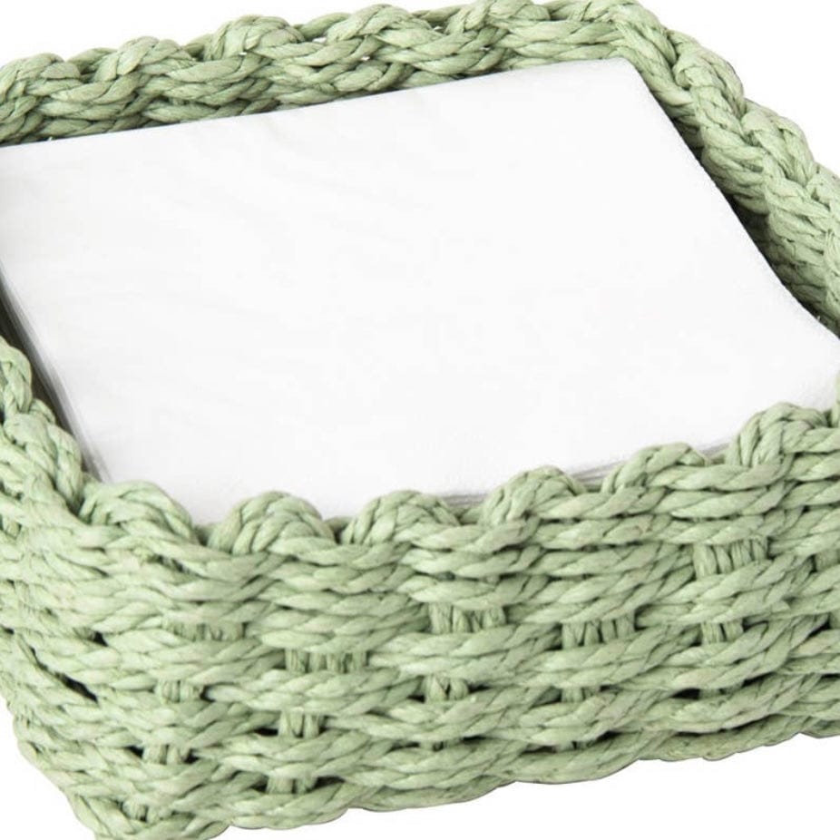 Lt. Green Woven Cocktail Napkin Caddy - PORCH