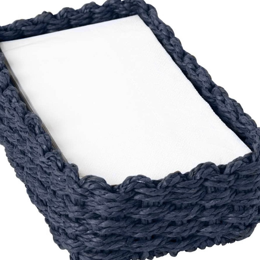 Navy Woven Guest Towel Caddy - PORCH